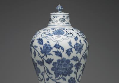 图片[2]-Lidded Meiping vase with peony decoration in underglaze blue, Ming dynasty, Yongle reign, 1403-1424-China Archive